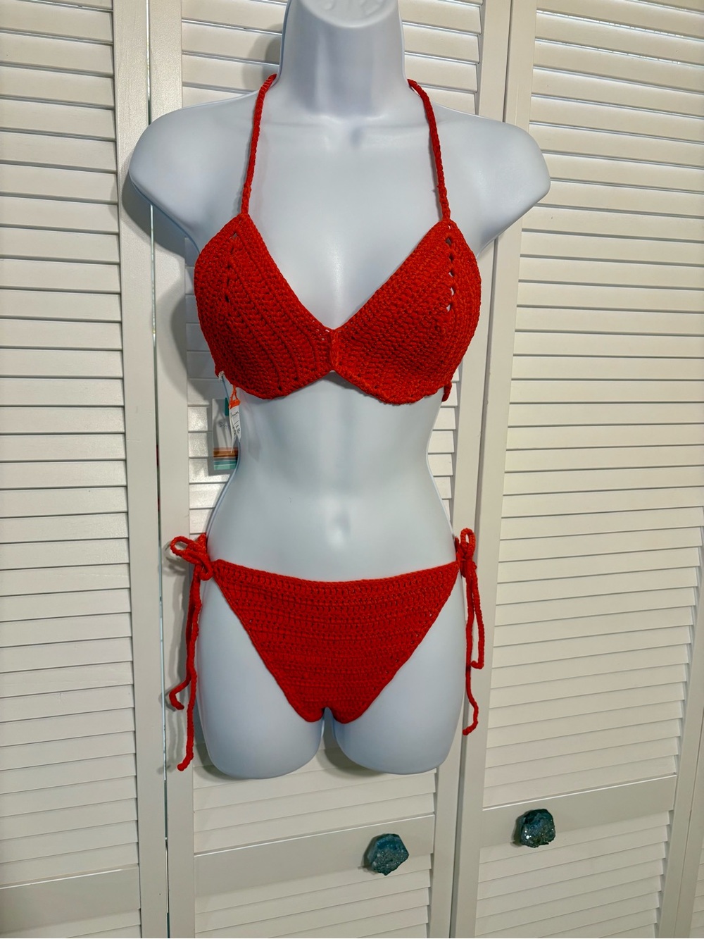 Swim Systems Coral Crochet Tie-Side Bikini Set - Women Swim